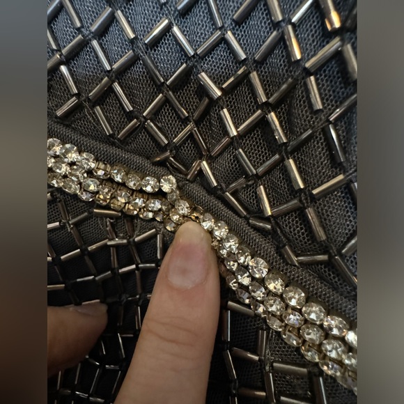 👗 NWT! Mac Duggal Beaded Wrap Over Puff Sleeve Dress - Picture 15 of 16